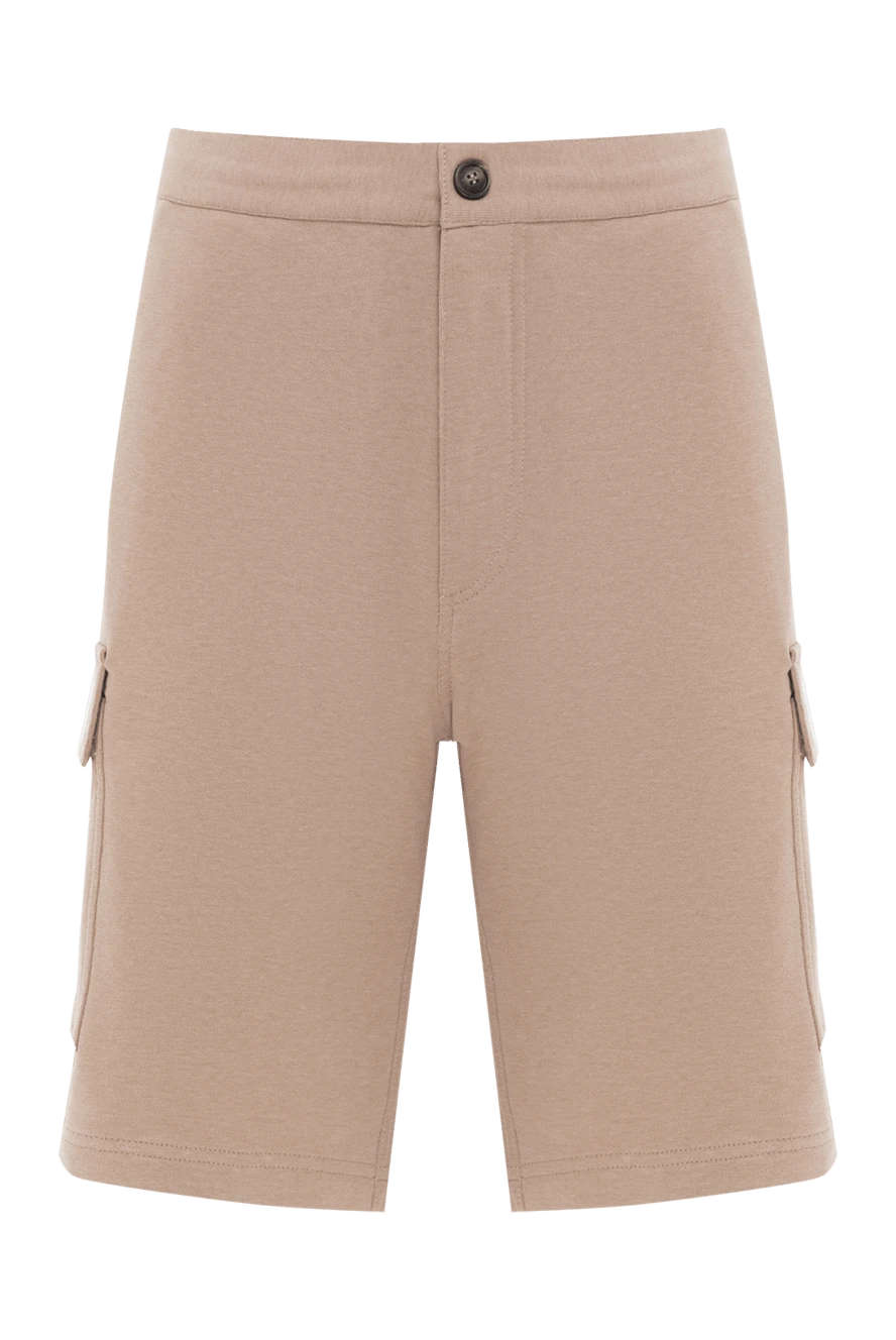 Brunello Cucinelli beige men's cotton bermuda shorts with leg pockets 188816 - photo 1
