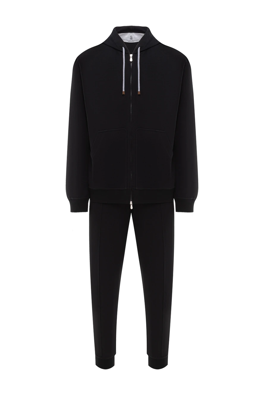 Brunello Cucinelli спортивный костюм мужской трикотажный черный с капюшоном 188817 - фото 1