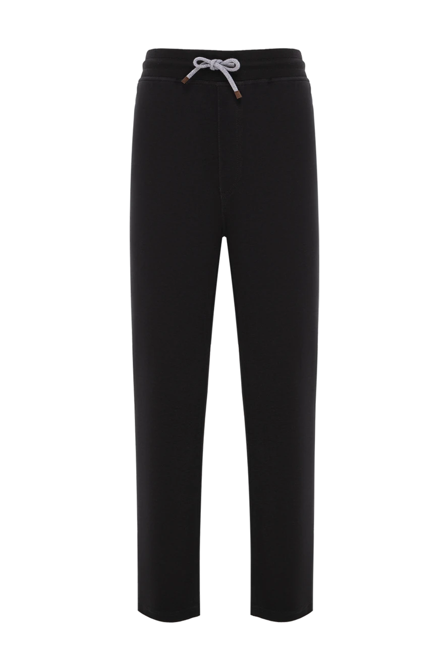 Brunello Cucinelli қара тоқылған спорттық шалбар, белдік баумен 188835 - фото 1