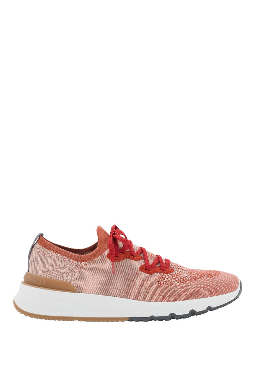 Brunello Cucinelli кроссовки из эластичного трикотажа chiné красные 188846 - фото 1