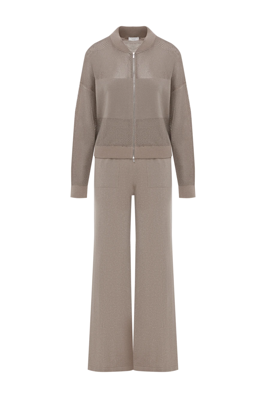 Peserico коричневый спортивный костюм женский с перфорацией 188883 - фото 1
