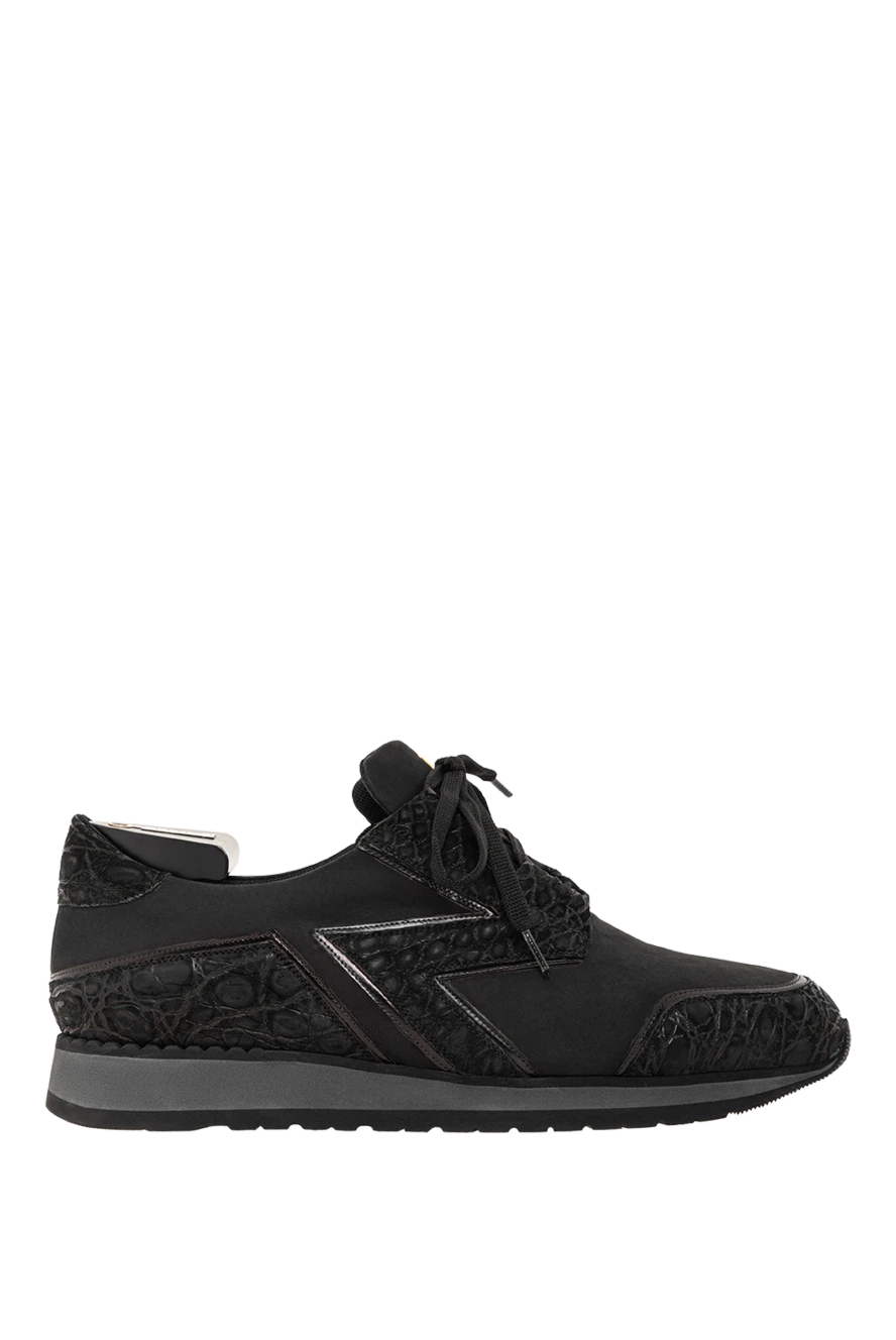 Zilli күңгірт былғарыдан жасалған қолтырауын терісінен жасалған текстуралы кроссовкалар
188888 - фото 1