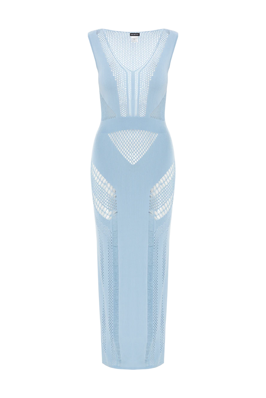 Moeva maxi dress "izzy" with translucent knit patterns in blue 188949 - photo 1