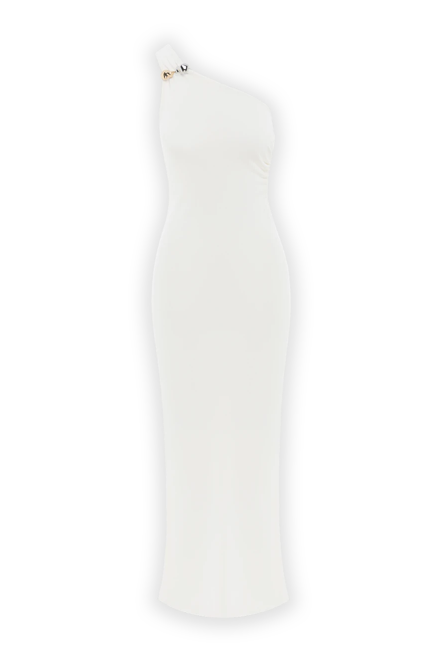 Moeva halle white бір иықты трикотаж кесілген макси көйлек 188955 - фото 1