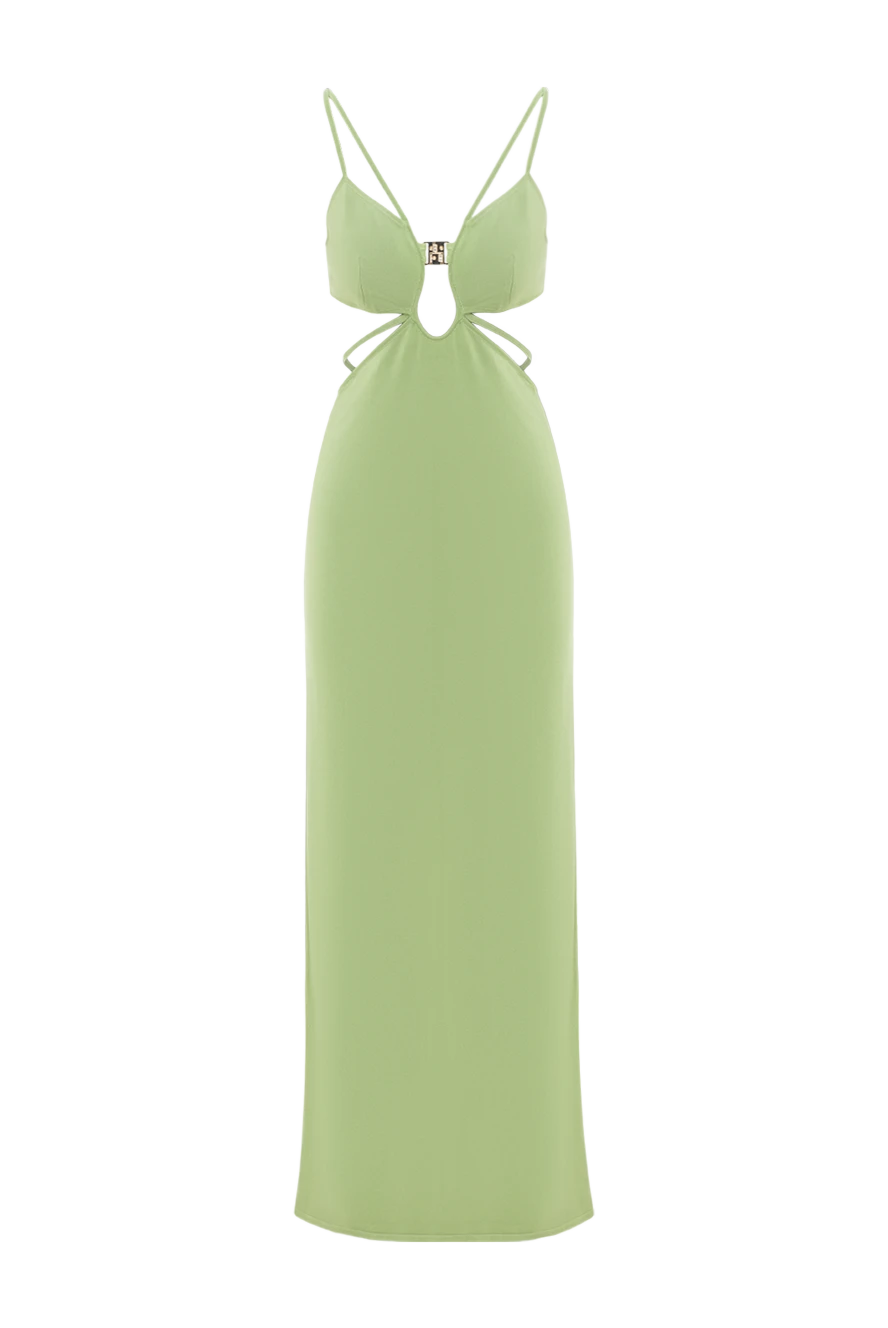 Moeva трикотажное платье calla dress до щиколотки с вырезам и акцентам на бретелях зеленое 188956 - фото 1