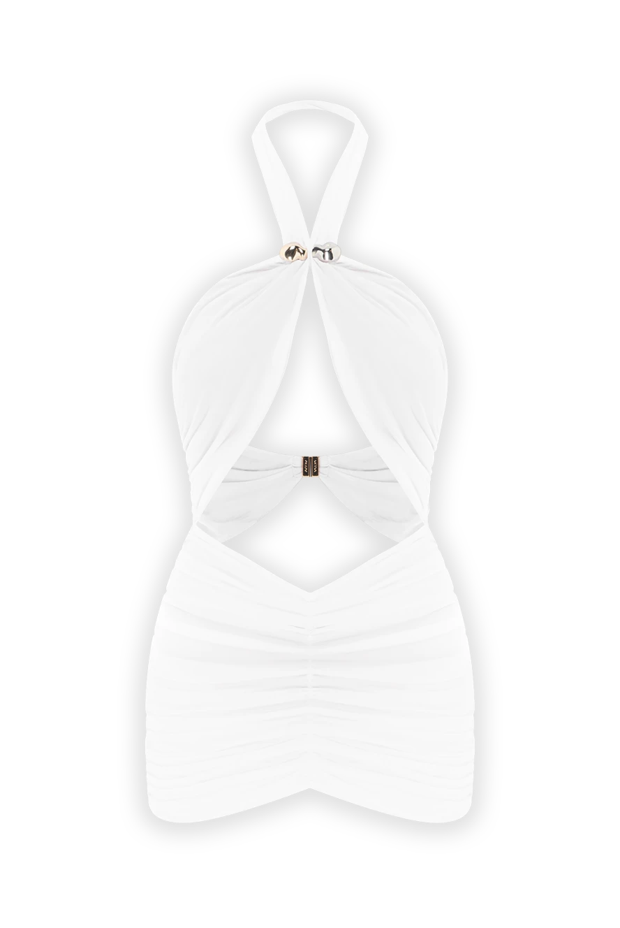 Moeva купальник carolina white с вырезом и драпировкой 188961 - фото 1
