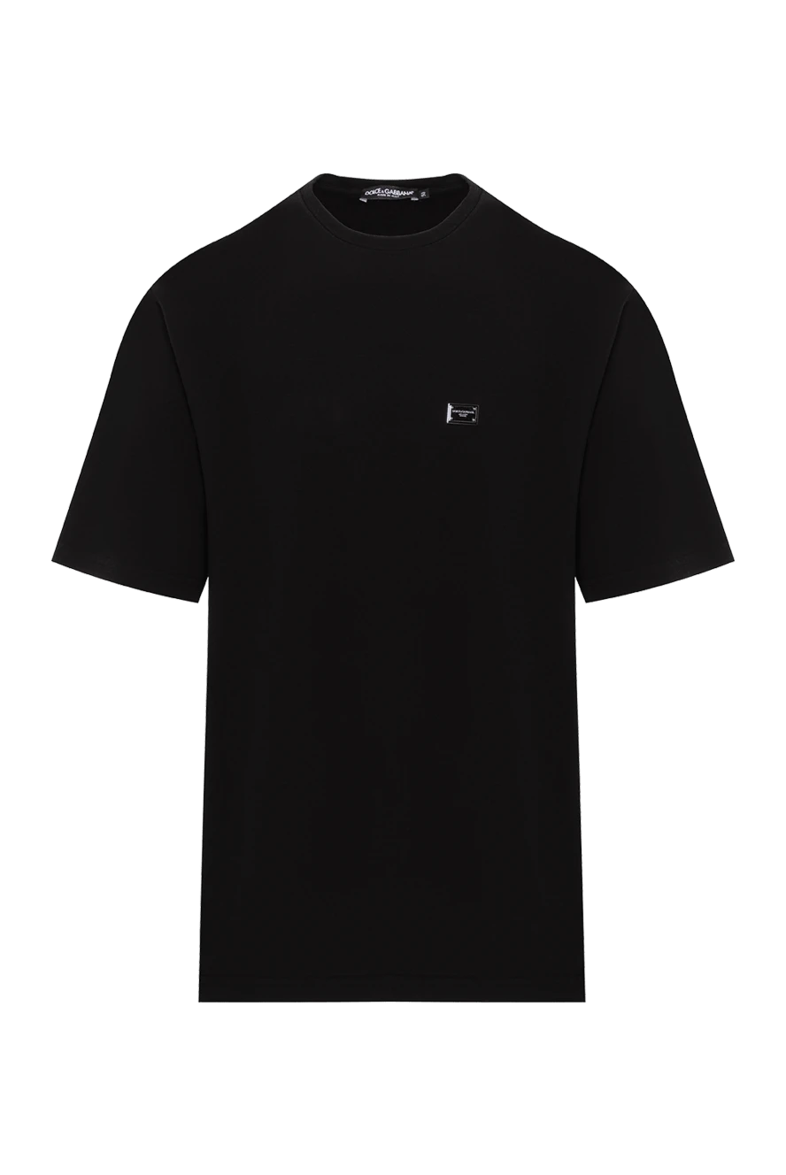 Dolce & Gabbana логотипі бар қара габаритті мақта-матадан жасалған футболка 188974 - фото 1