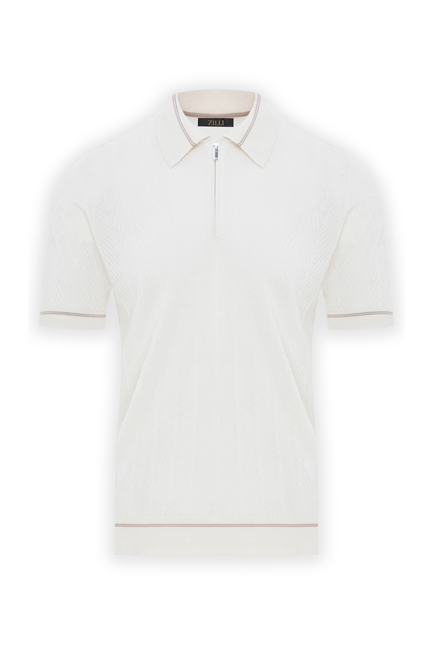 Zilli white zipped polo shirt with knitted structure
made of silk 189022 - photo 1