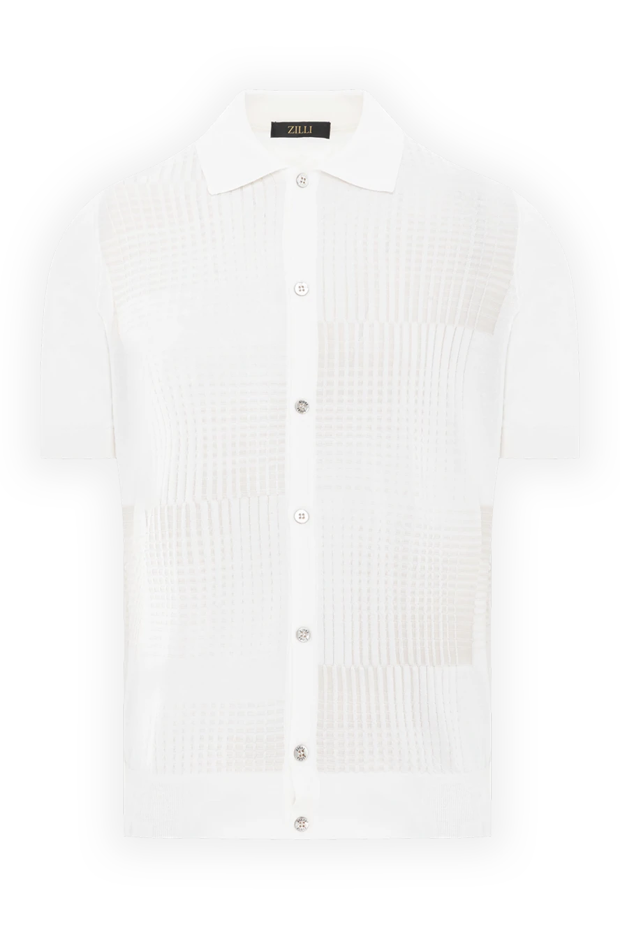 Zilli летнее поло на пуговицах с текстурным узором из шелка и хлопка
189025 - фото 1