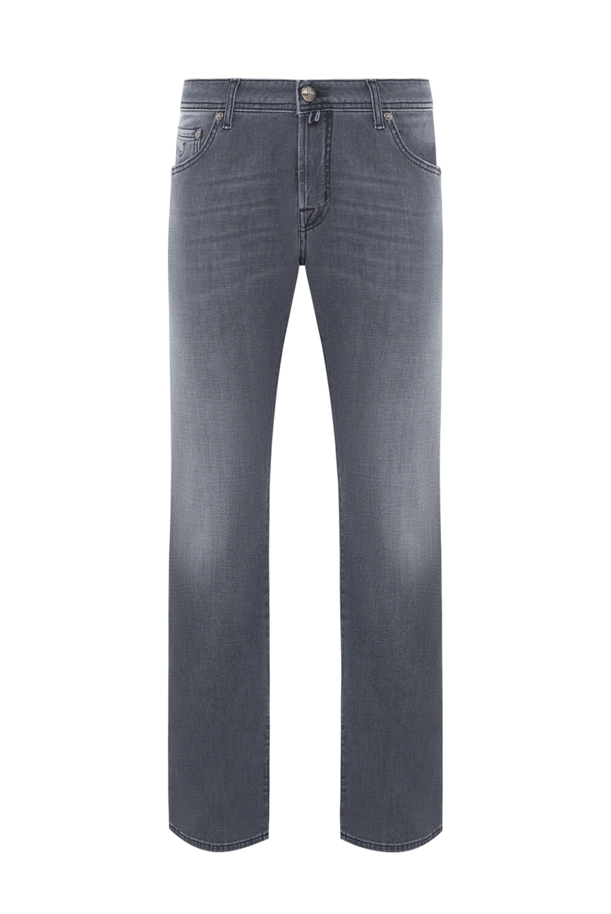 Jacob Cohen мужские серые джинсы с эффектом потертости из эластичного хлопка 189046 - фото 1