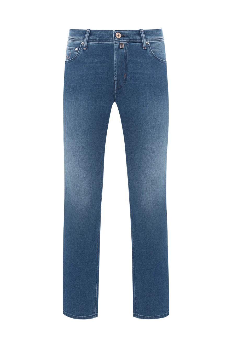 Jacob Cohen синие мужские джинсы с эффектом потертости 189050 - фото 1