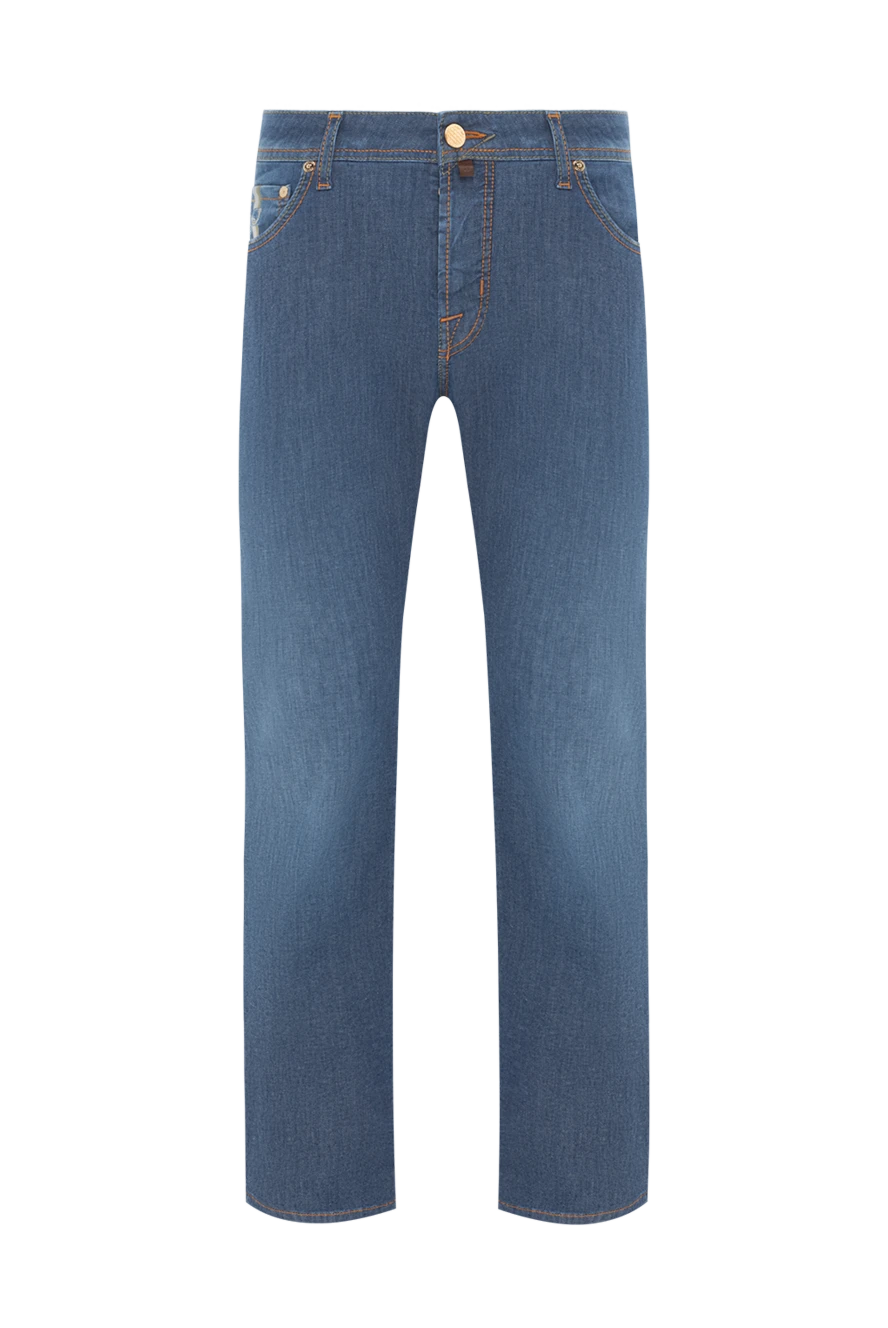 Jacob Cohen ерлерге арналған ашық көк түзу аяқты ауыр джинсы 189060 - фото 1