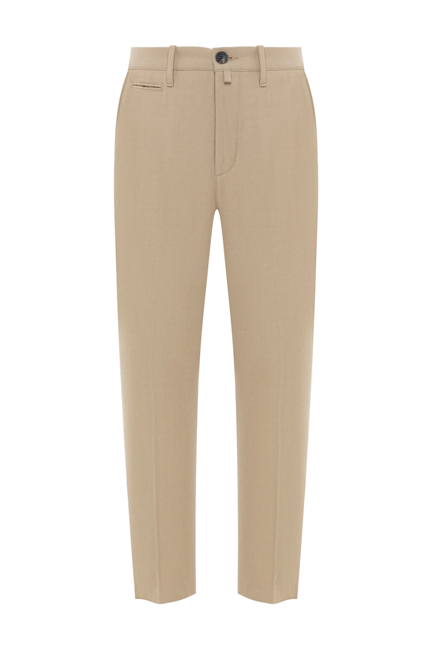 Jacob Cohen бежевые брюки из чистого хлопка мужские 189090 - фото 1