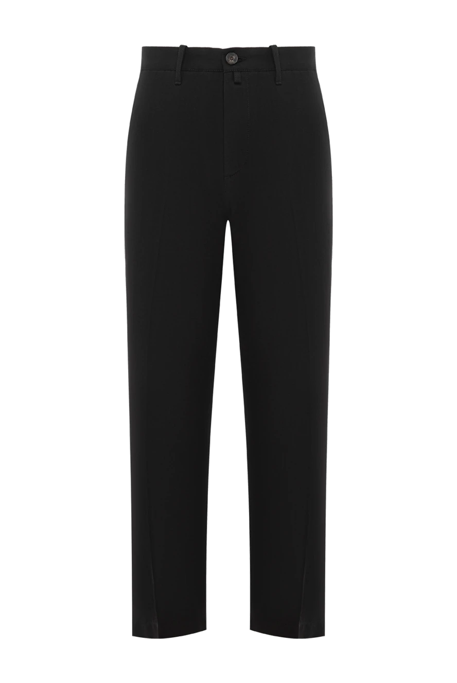 Jacob Cohen элегантные брюки чёрного цвета из гладкого материала со стрелками и прорезными карманами 189091 - фото 1