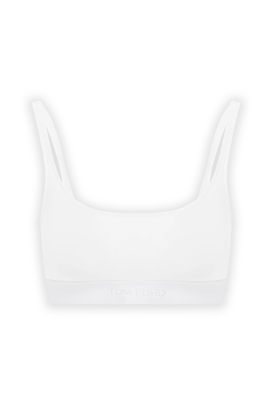 Tom Ford фирменный стрейч бюстгальтер из модала с логотипом белый 189110 - фото 1