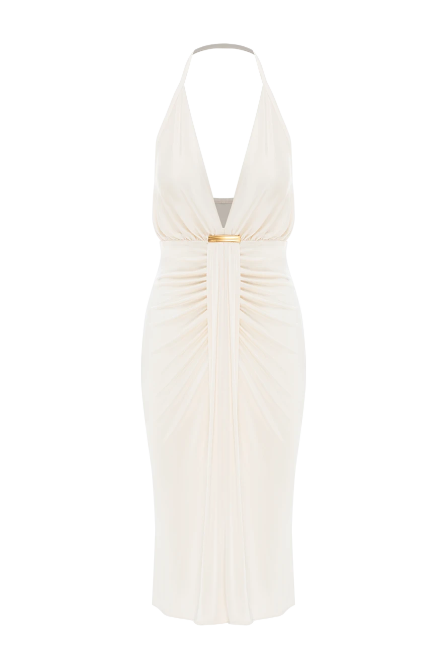 Tom Ford cocktail dress with v-neck and draped waterfall detail down the center beige 189121 - photo 1