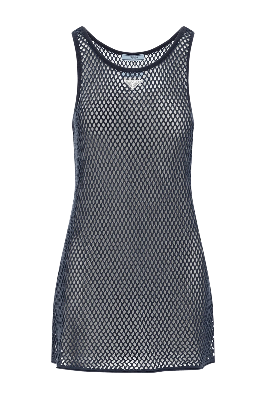 Prada көк жұқа мақта торлы көйлек 189126 - фото 1