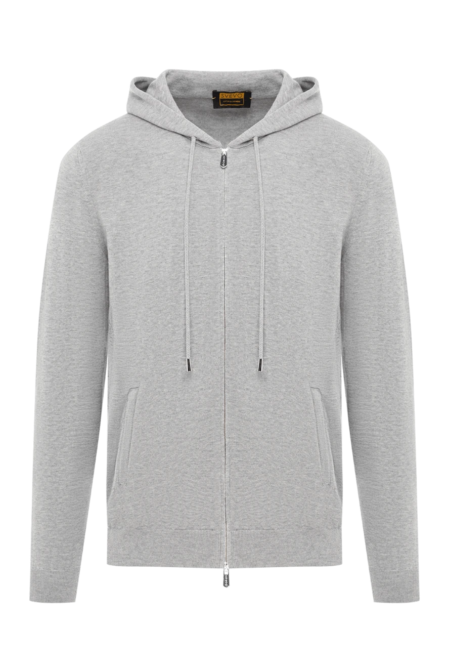 Svevo серая спортивная кофта из трикотажного кашемира с капюшоном
189136 - фото 1