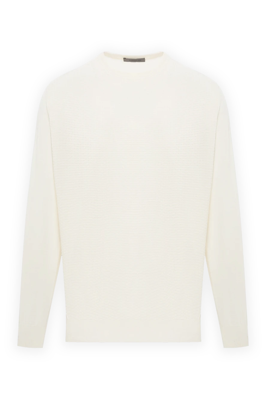 Corneliani молочный шерстяной джемпер с фактурной вязкой и круглым вырезом
189147 - фото 1