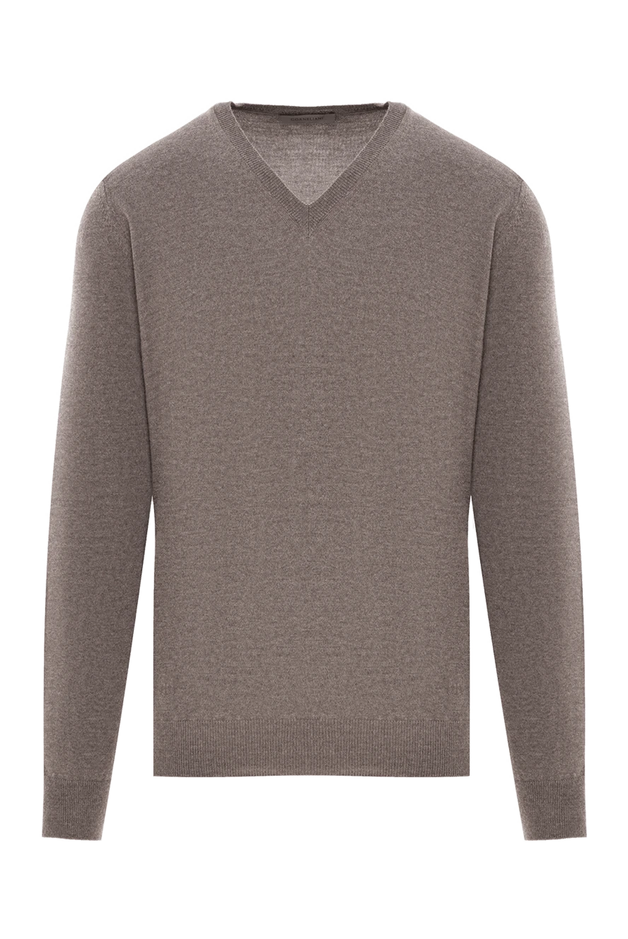 Corneliani бежевый ерлер v-мойын жүннен жасалған секіргіш 189157 - фото 1