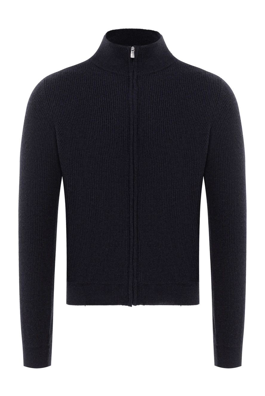 Corneliani темно-синий кардиган мужской из шерсти и кашемира 189159 - фото 1