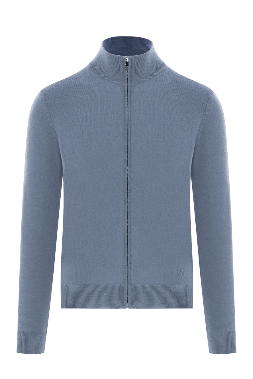 Corneliani көгілдір жүннен жасалған ерлер кардиганы 189164 - фото 1