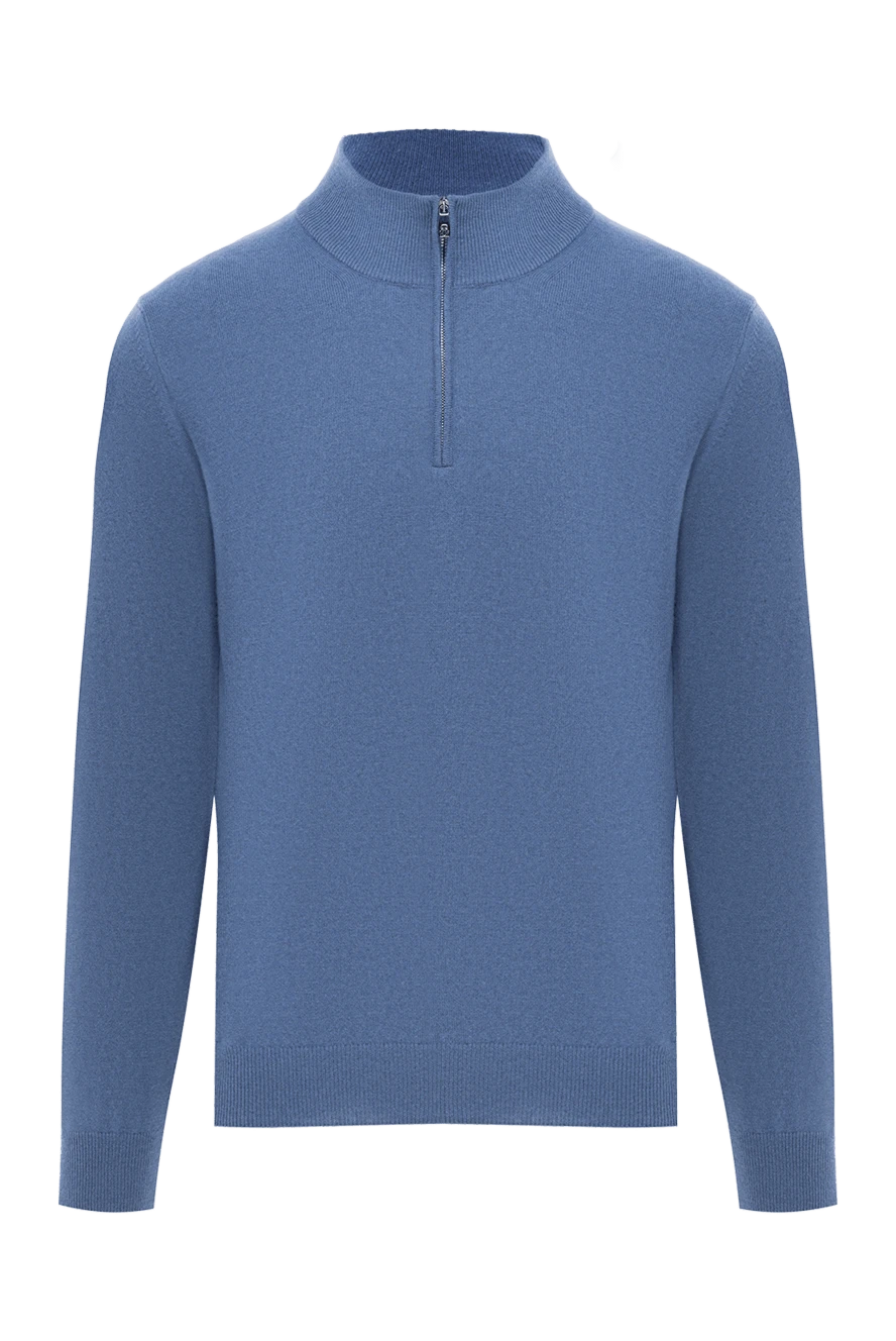 Corneliani тройер из шерсти и кашемира с высоким воротом на молнии синий 189171 - фото 1