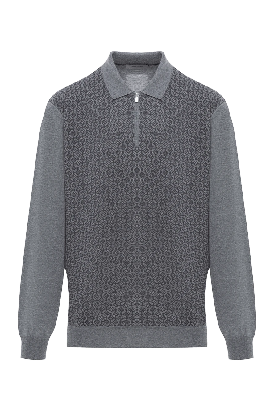 Corneliani поло с геометрическим жаккардом с длинным рукавом и молнией
189209 - фото 1