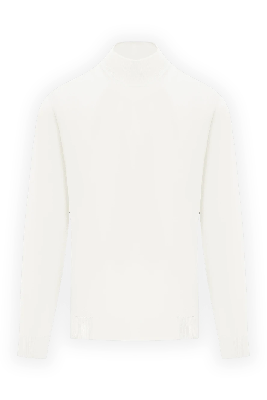 Corneliani джемпер мужской белый с воротником стойкой из шерсти 189236 - фото 1