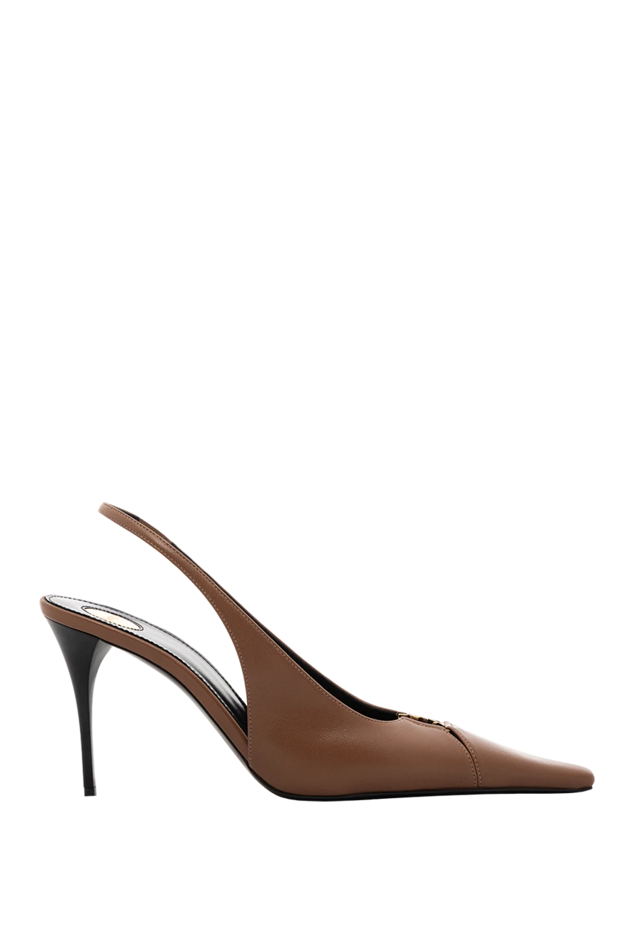 Babylone Breteuil Smooth Leather Pumps Brown