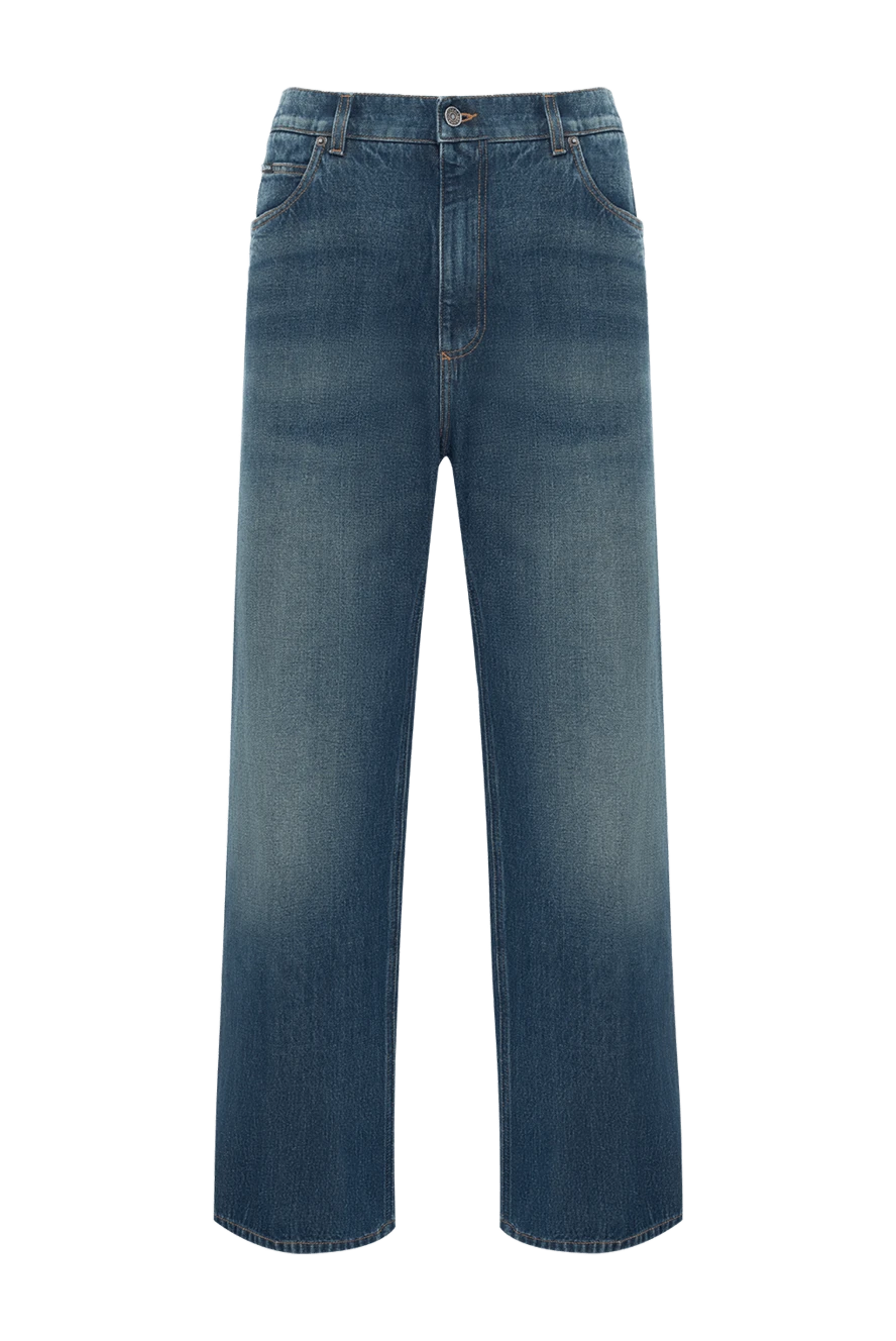 Dolce & Gabbana джинсы свободного силуэта из хлопка с вышитым логотипом синие 189275 - фото 1