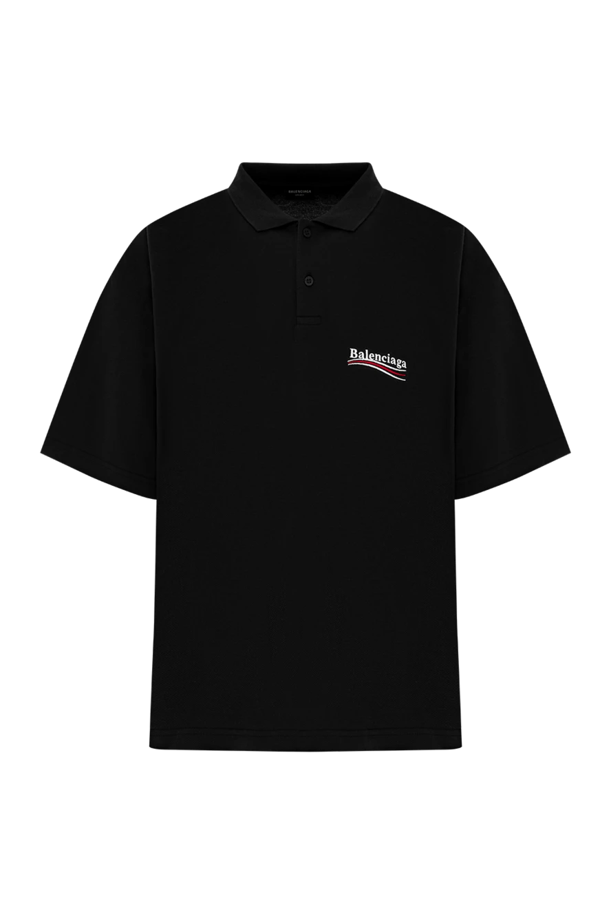 Balenciaga men's black cotton polo shirt with logo 189311 - photo 1