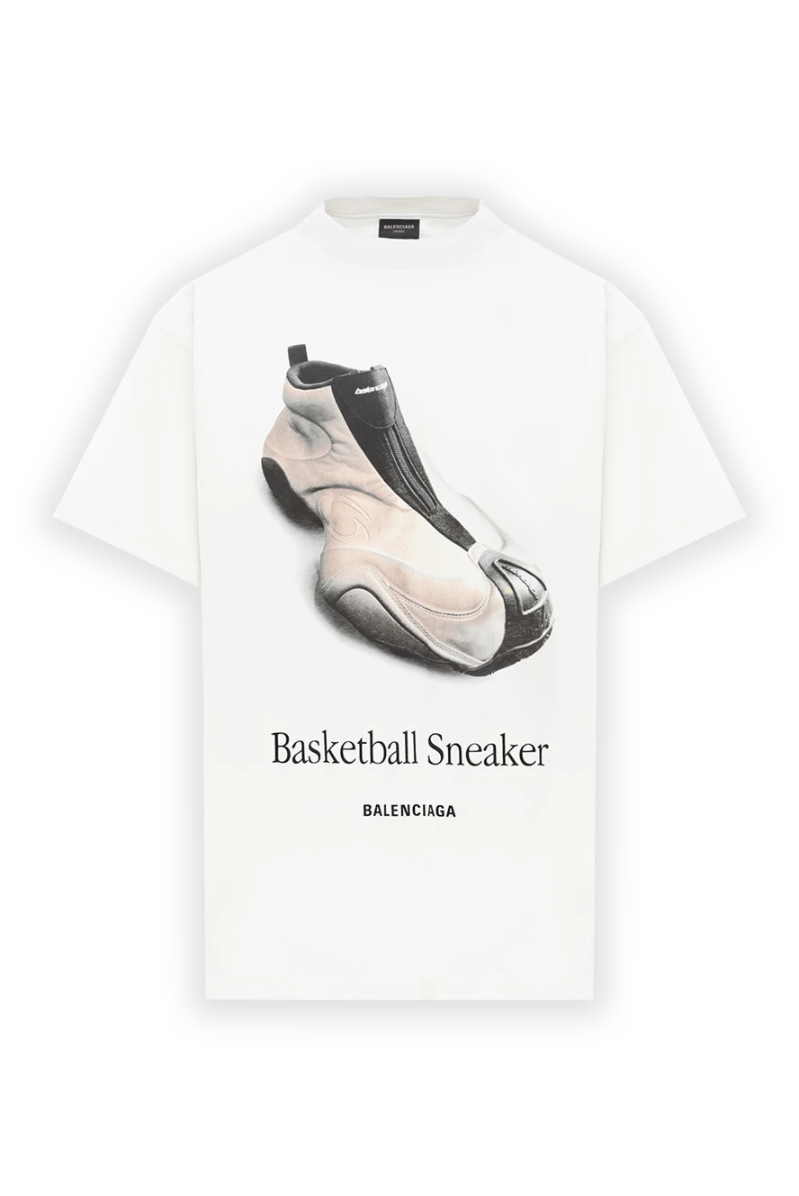 Balenciaga баскетбол кроссовкасы графикалық мақта-матадан жасалған футболка ақ 189327 - фото 1