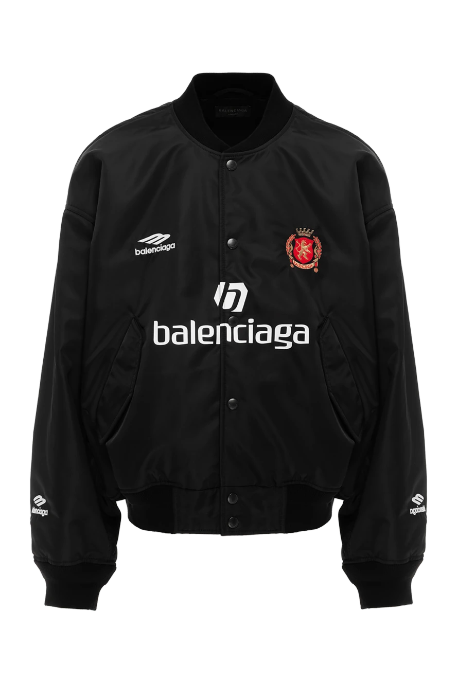 Balenciaga мужская футбольная университетская куртка черного цвета 189329 - фото 1