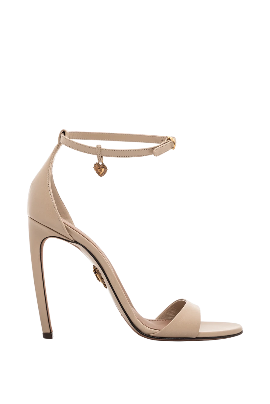 Dolce & Gabbana босоножки из глянцевой кожи козленка бежевые 189336 - фото 1