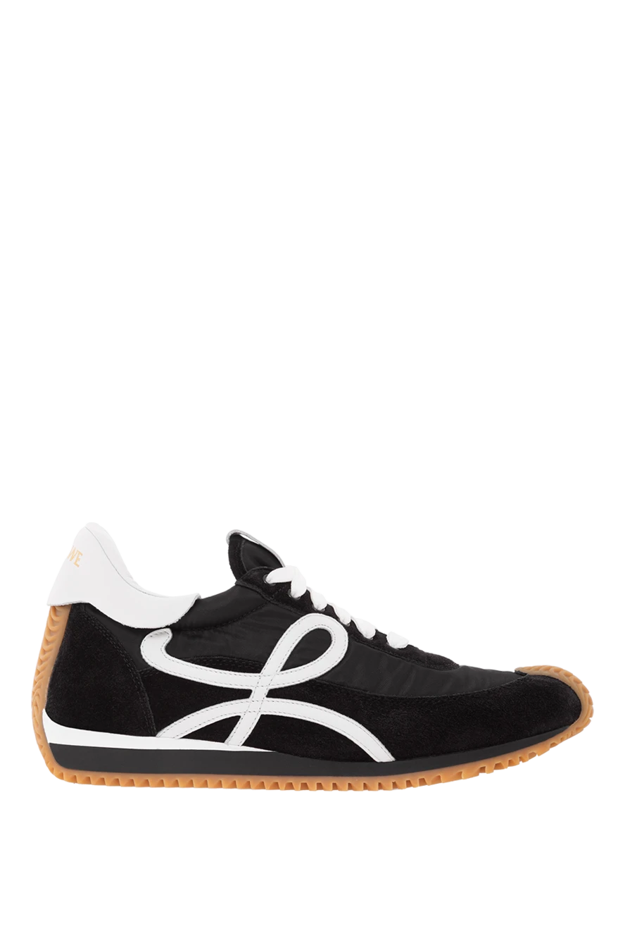 Loewe кроссовки flow runner для бега из телячьей кожи и нейлона черные 189349 - фото 1