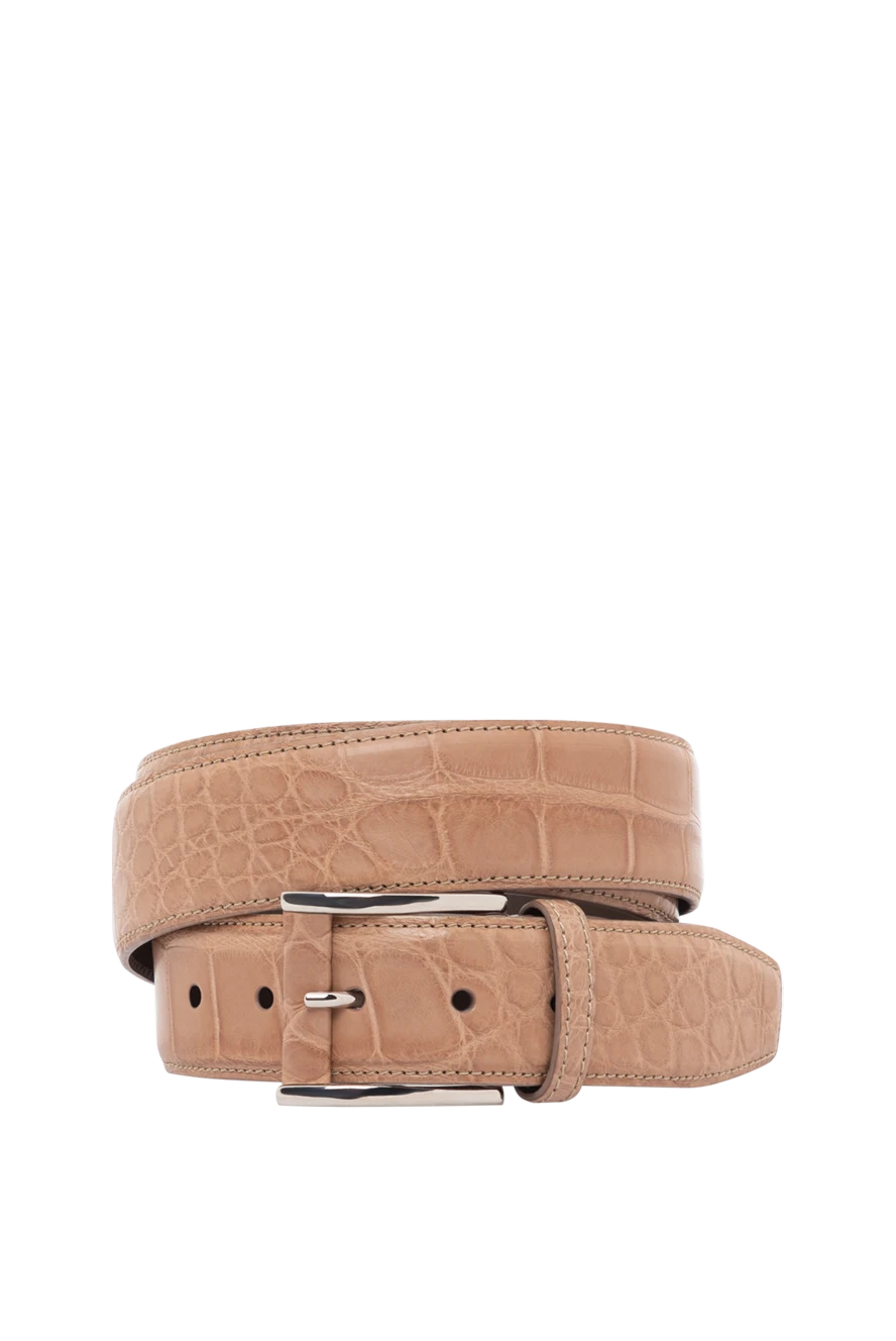 Tardini бежевый ремень из кожи аллигатора мужской 189411 - фото 1