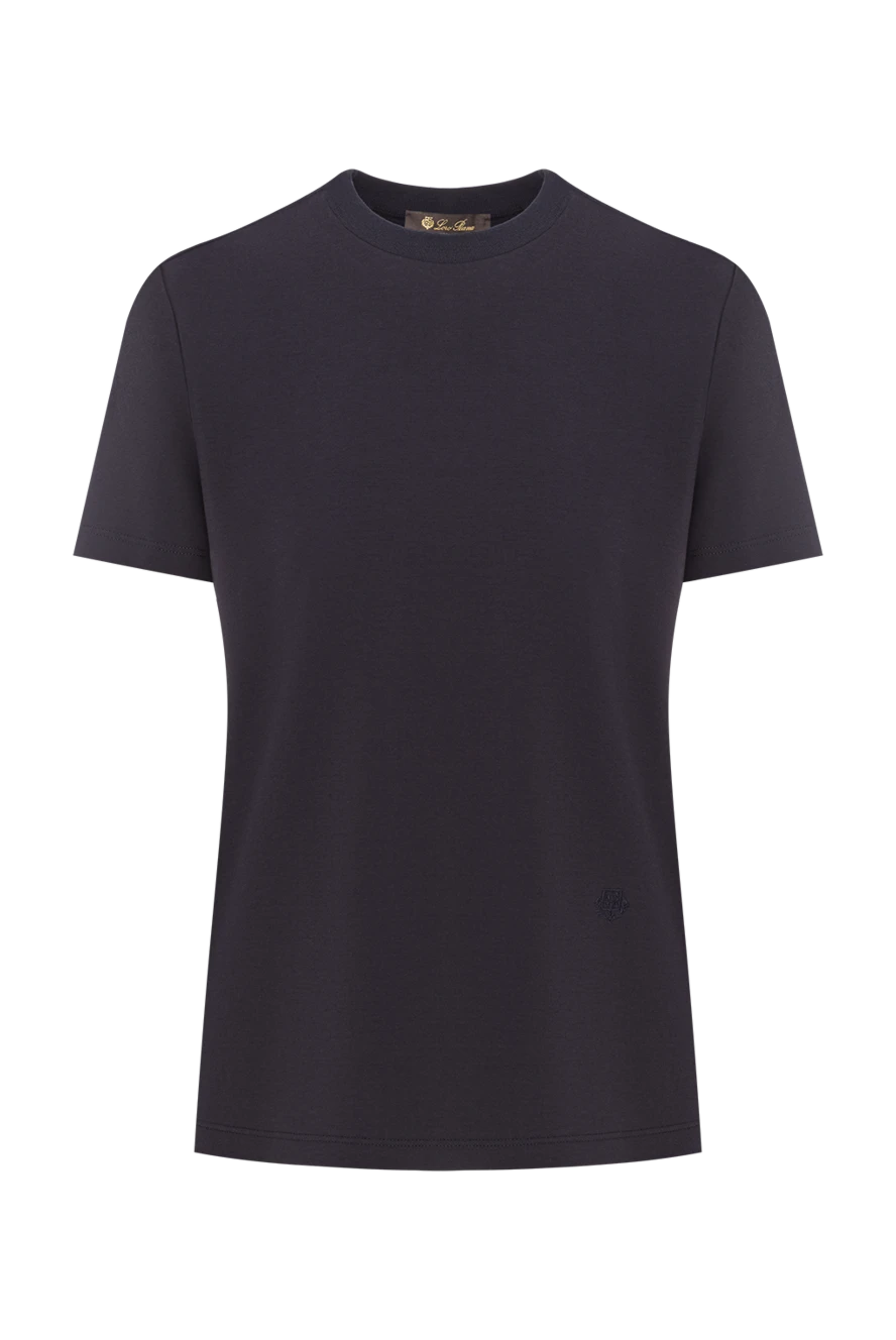 Loro Piana классическая футболка my-t женская синяя из хлопка 189417 - фото 1