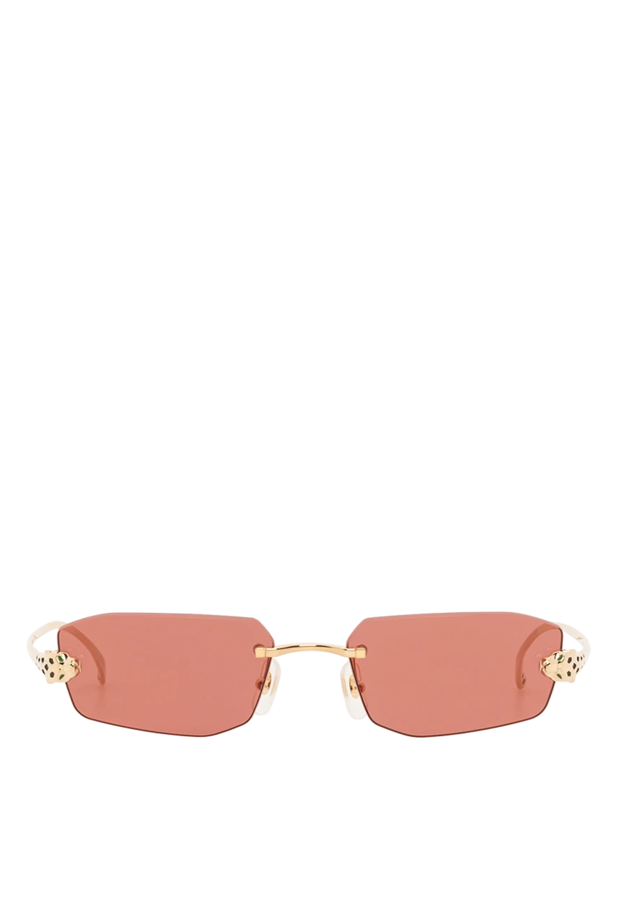 Cartier солнцезащитные очки без оправы panthère бордовые 189568 - фото 1