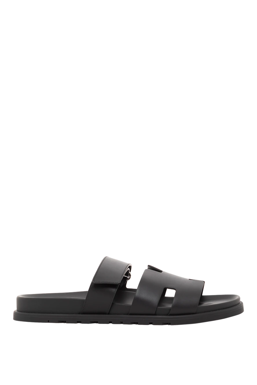 Hermes анатомиялық резеңке табаны және реттелетін бауы бар бұзау терісінен жасалған сандалдар 189576 - фото 1