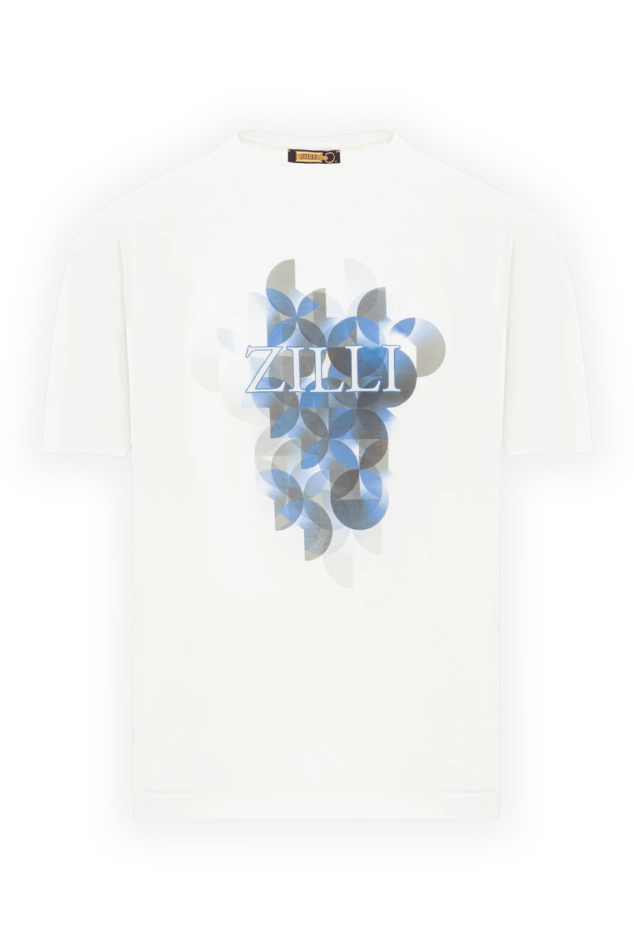 Zilli абстрактілі көк өрнегі және логотипі бар ақ футболка
189592 - фото 1