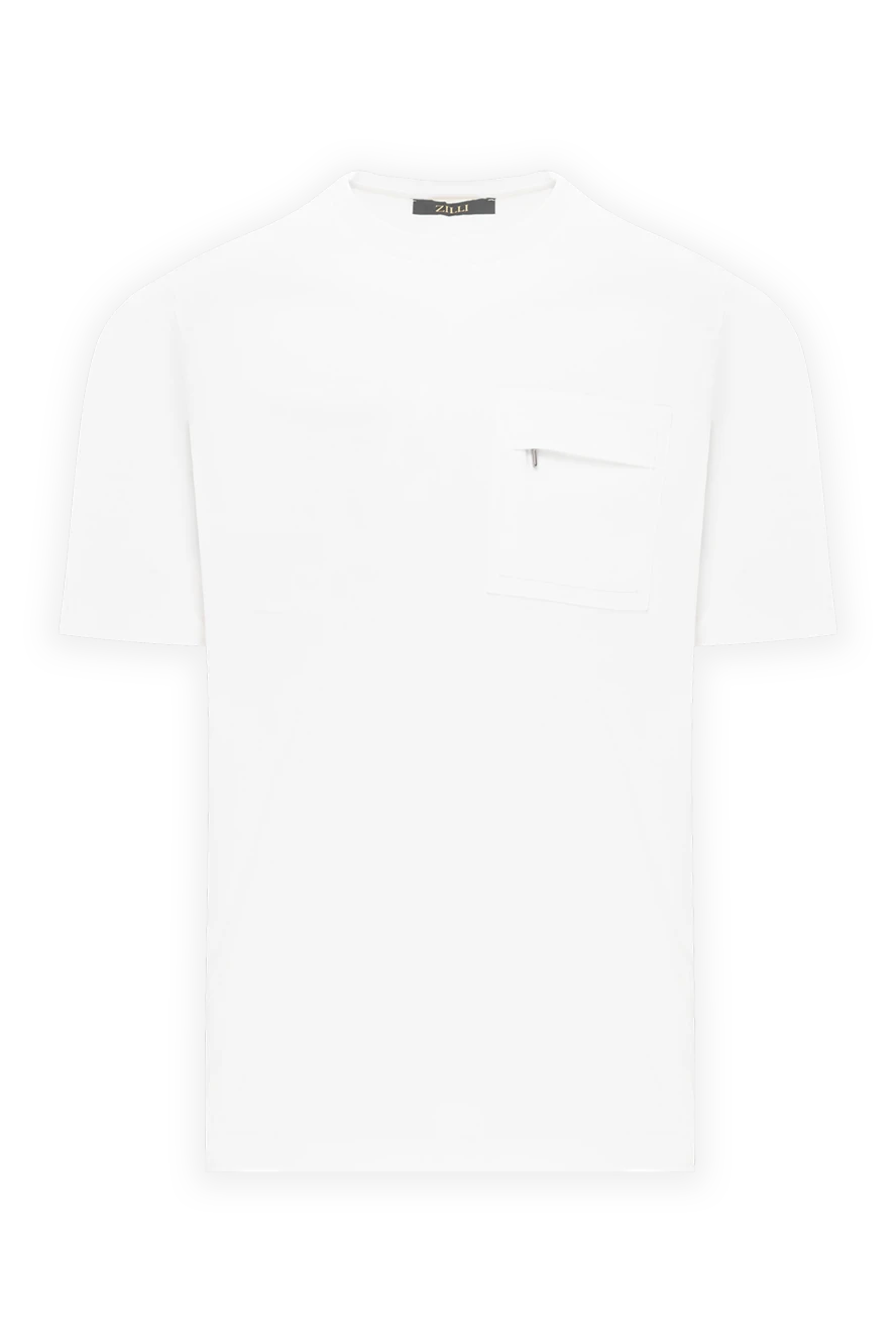 Zilli футболка из хлопка с накладным карманом на молнии 189594 - фото 1