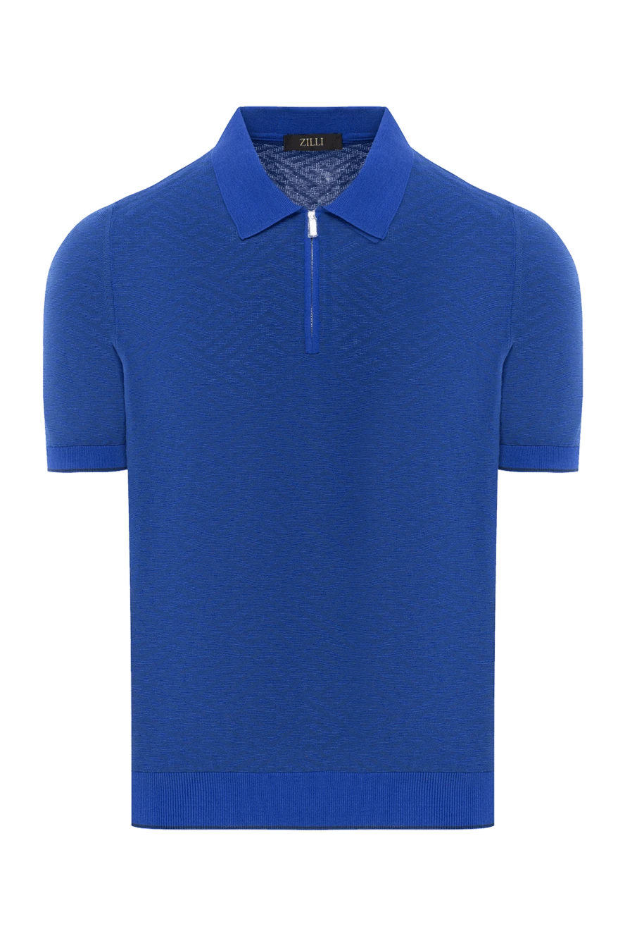 Zilli поло с фактурным узором и застёжкой на молнию синее
189609 - фото 1