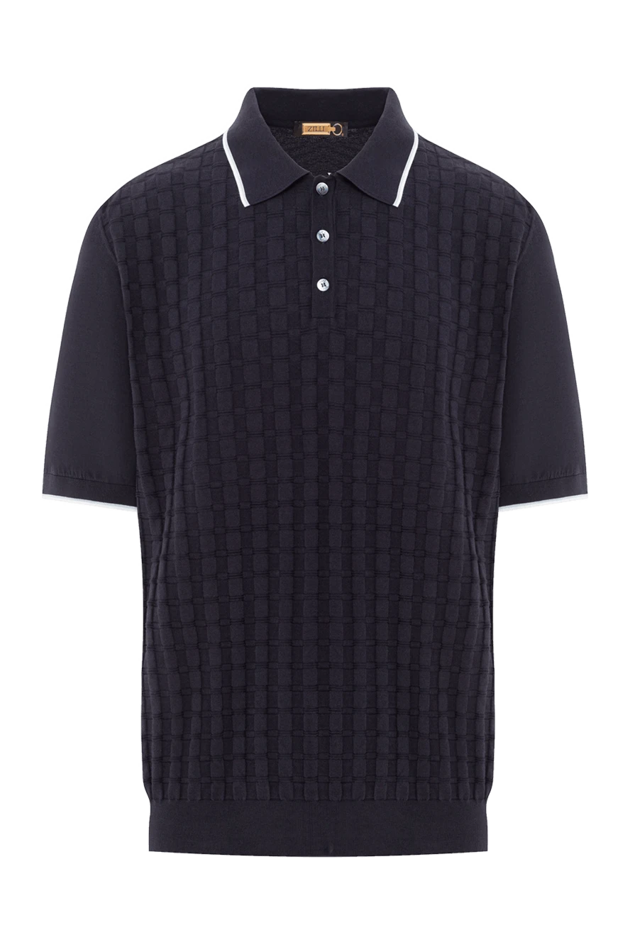 Zilli трикотажное поло с фактурной клеткой и контрастной отделкой на воротнике
189614 - фото 1