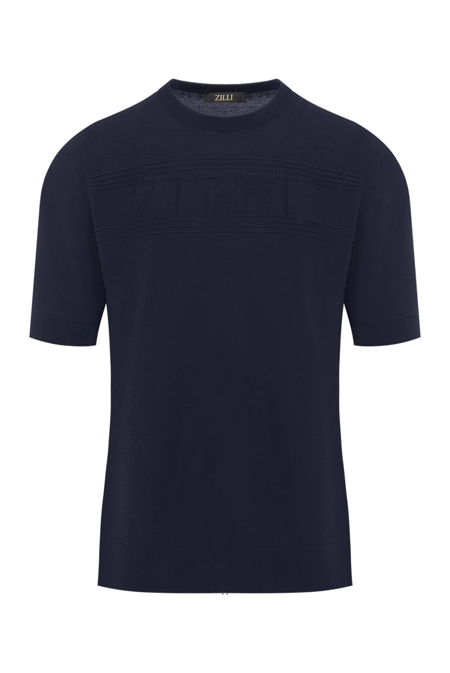 Zilli джемпер тёмно-синего цвета с вышитым логотипом на груди
189624 - фото 1