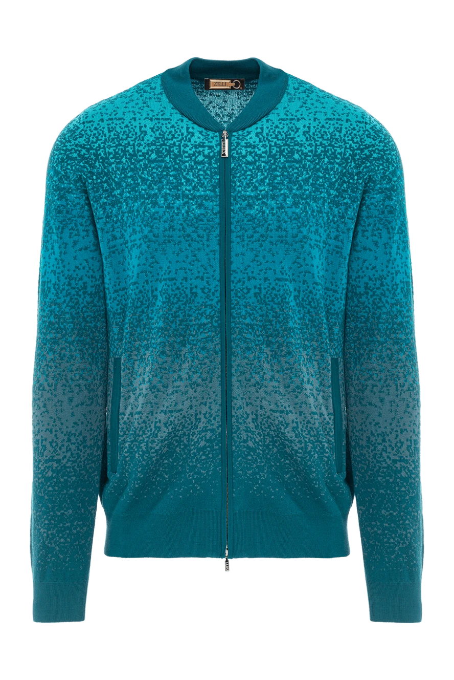 Zilli трикотажный кардиган с пиксельным принтом и воротником-резинкой зеленый
189642 - фото 1