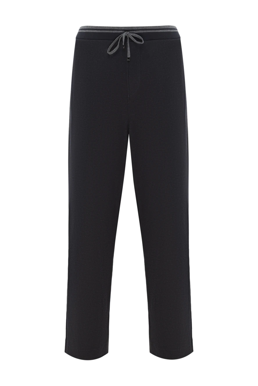 Zilli брюки из хлопка с добавлением шёлка с завязками и эластичной талией синие
189645 - фото 1