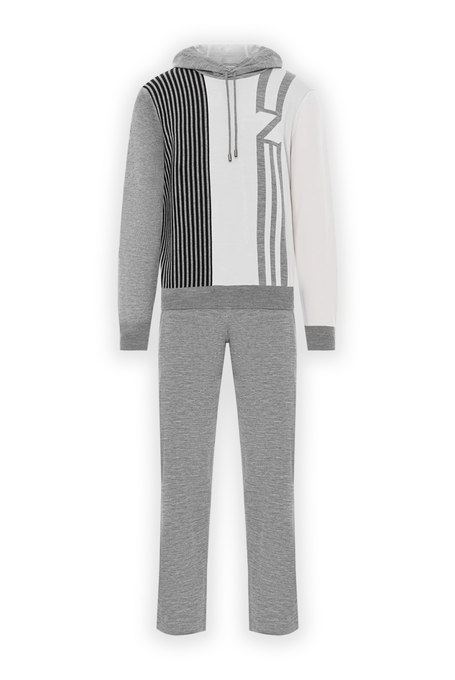 Zilli костюм из шерсти и шёлка с графичным худи и прямыми брюками 189646 - фото 1