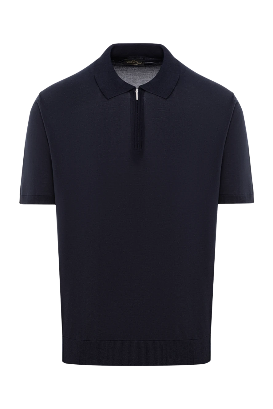 Cesare di Napoli поло тёмно-синее с коротким рукавом и молнией из шелка
189676 - фото 1