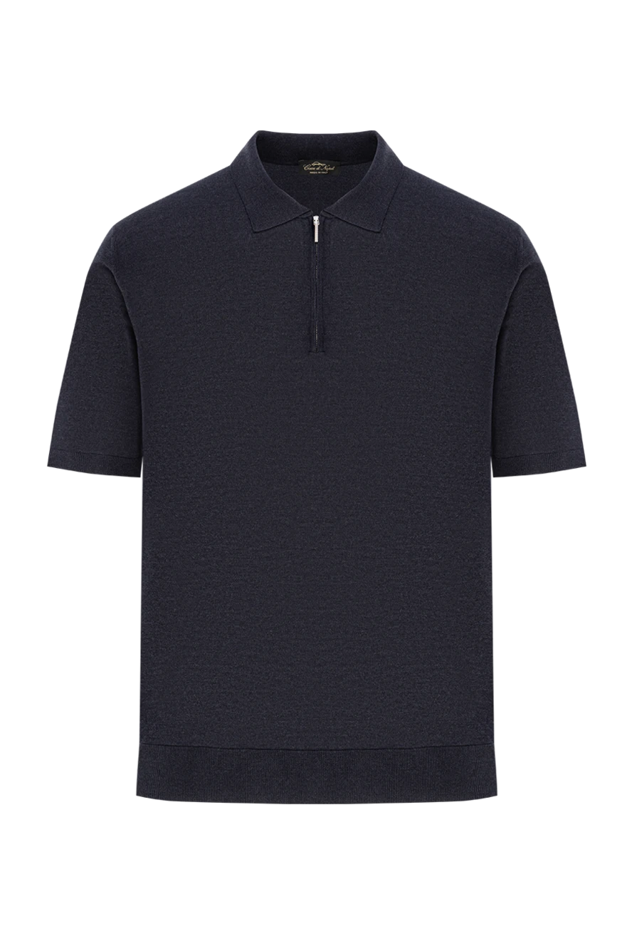 Cesare di Napoli шелковое поло глубокого чёрно-синего оттенка с застёжкой на молнии
189678 - фото 1